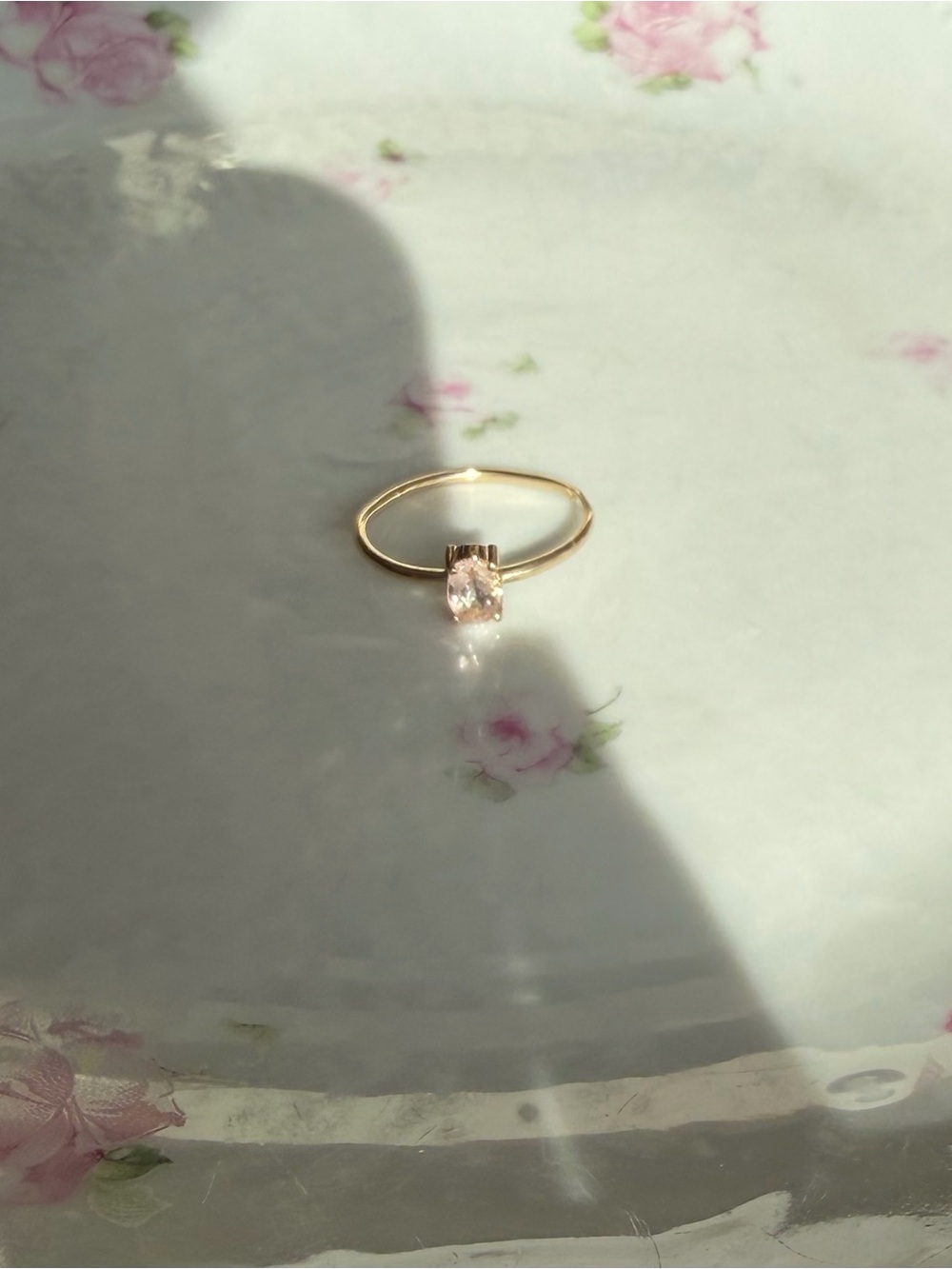 10k solid gold natural morganite ring SIZE 6 - Picture 2 of 10